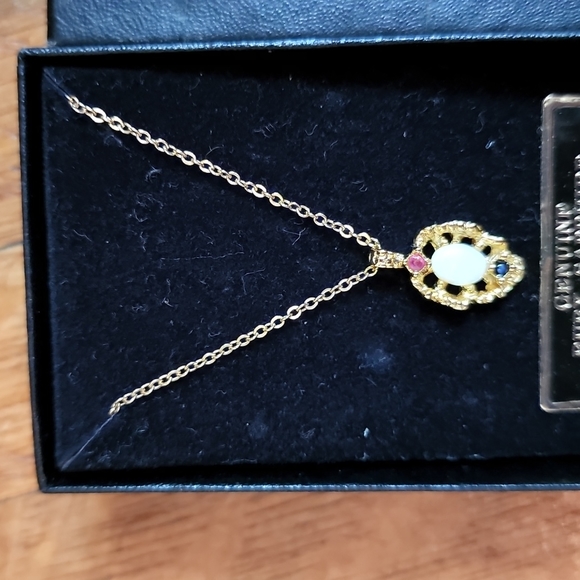 VINTAGE 14k GOLD CHAIN VAN DORAN VINTAGE PRECIOUS STONE GOLD necklace - Picture 4 of 7